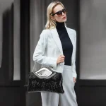 pochette à paillettes pour femme argentée