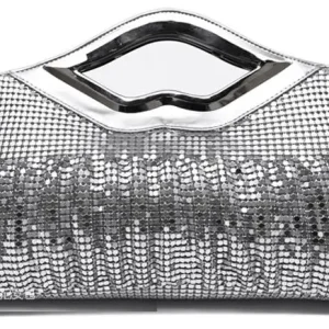 sac à main argenté avec paillettes pour femme