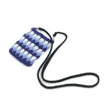 pochette pour smartphone crochet blanc bleu