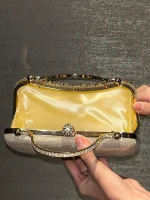 sac à main doré DUILLY en strass brillants