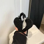sacoche bandoulière téléphone noir cœur love