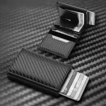 pochette portefeuille homme en fibre de carbone antivol
