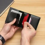 portefeuille homme antivol en fibre de carbone
