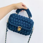 pochette en crochet pour femme couleur unie