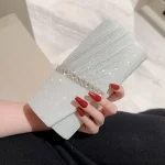 pochette à paillettes argentées