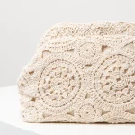 sac à main en crochet blanc cassé pour femme