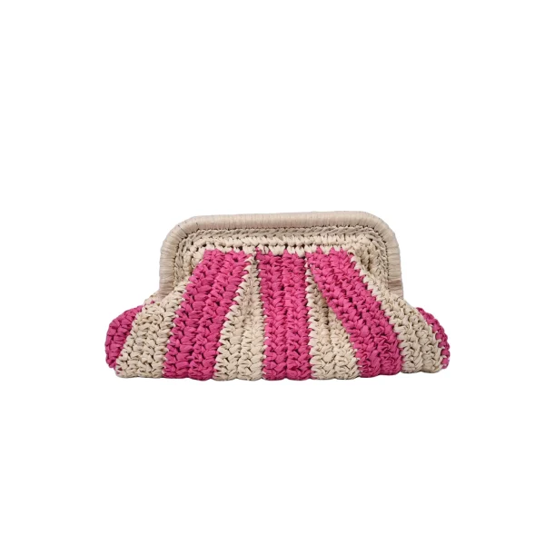 pochette femme crochet coquille rayée