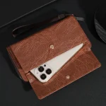 portefeuille compact avec fermeture éclair pour homme