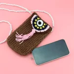 accessoire bandoulière pour téléphone marron