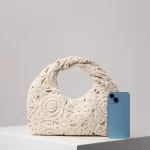 sac en crochet pour femme boheme blanc casse
