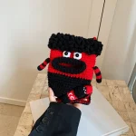sac bandoulière téléphone noir rouge kawaii