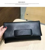 pochette cuir noir femme élégante