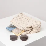 pochette de mode en crochet blanc cassé