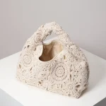 sac boheme femme en crochet couleur blanc casse