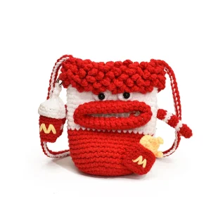 pochette téléphone kawaii rouge et blanche