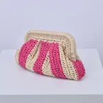 pochette en crochet rayée pour femme