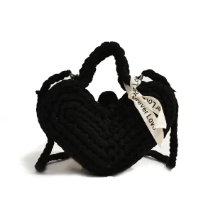 pochette téléphone bandoulière cœur noir love