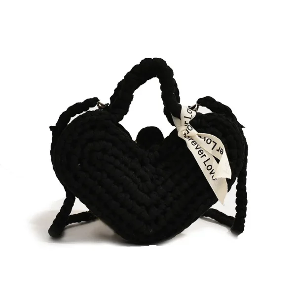 pochette téléphone bandoulière cœur noir love