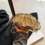 petit sac doré pour femme en cuir