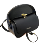 pochette noir pour femme LUEZ à rabat en cuir texturé
