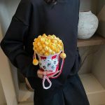 accessoire pour téléphone pochette popcorn jaune et blanc