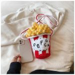 pochette bandoulière pour téléphone popcorn jaune et rouge