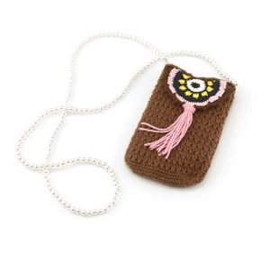 pochette téléphone bandoulière marron