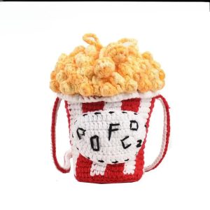 pochette téléphone bandoulière popcorn jaune blanc rouge