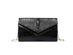 pochette femme en cuir alligator noir