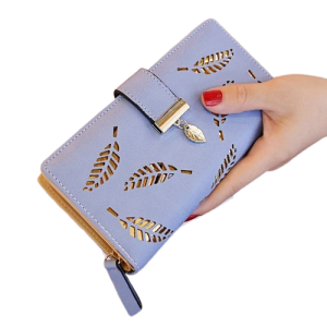 pochette portefeuille femme feuille d'or