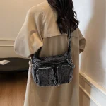 pochette femme chic en denim TIESSIE