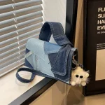 pochette femme en jean blocs de couleurs