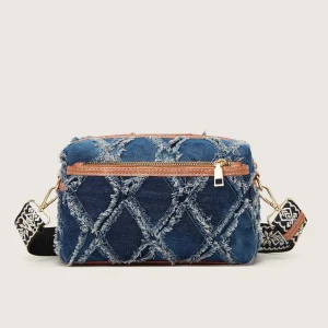pochette en jean FENSL avec bord en fourrure Lingge
