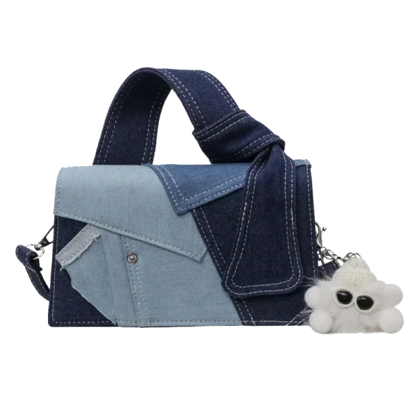 pochette femme en jean à bandoulière carrée