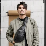 pochette homme en cuir véritable