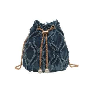 pochette femme en jean JEFIV avec perles
