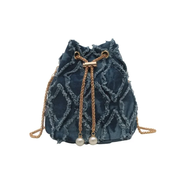 pochette femme en jean JEFIV avec perles