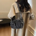 pochette bandoulière en jean de style casual