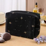 pochette de maquillage en velours avec fermeture éclair